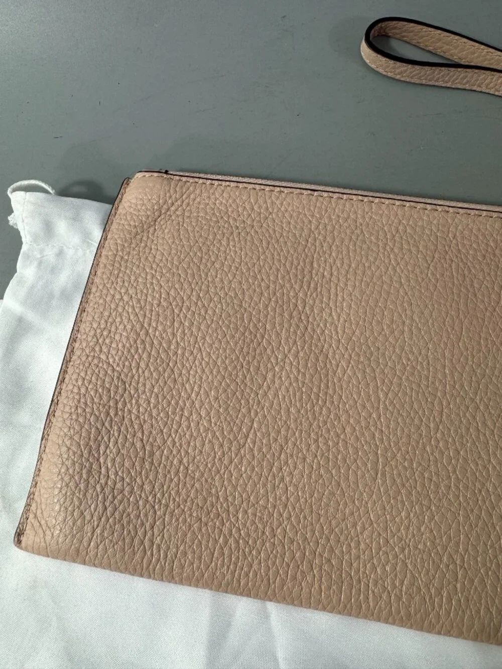 Michael Michael Kors Blush Pink Nude Beige Large Zip Clutch Wallet Wristlet